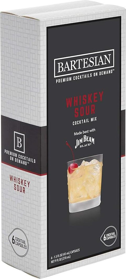 Bartesian - Whiskey Sour Cocktail Mixer Capsules, Pack of 6 - 55353
