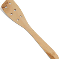 Berard - 12" Contour Olivewood Curved Spatula with 6 Holes - 66571