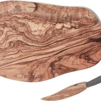 Berard - 13" x 7 " Olivewood Cheese Board with Knife - 56178