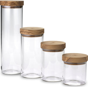 Berard - 13.5 Oz Olivewood Glass Jar with Lid - 35100