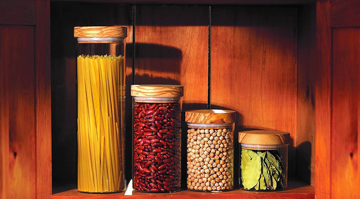 Berard - 13.5 Oz Olivewood Glass Jar with Lid - 35100