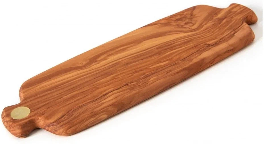 Berard - 15.7 x 11.8" Racine Medium Olive Wood Cutting Board with Handle - 54610