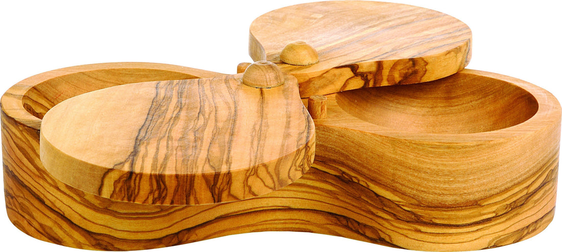 Berard - 1.75" x 3" Olivewood Double Salt Keeper - 90062