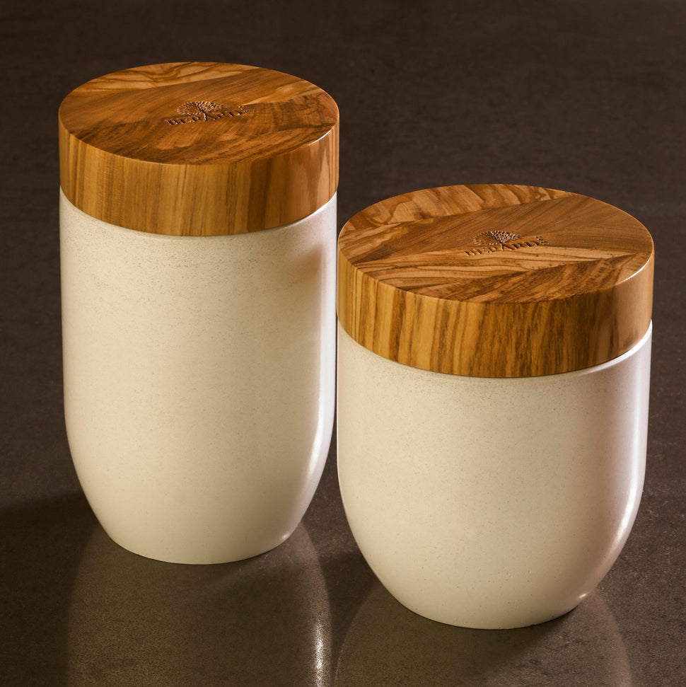 Berard - 3" x 4" Short Concrete Olivewood Salt & Pepper Mill - 41373 - DISCONTINUED