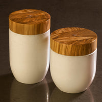 Berard - 3" x 4" Short Concrete Olivewood Salt & Pepper Mill - 41373 - DISCONTINUED
