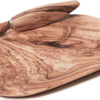 Berard - 5.75" x 7.25" Olivewood Butter Dish with Knife - 12070
