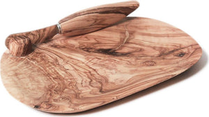 Berard - 5.75" x 7.25" Olivewood Butter Dish with Knife - 12070