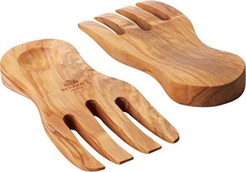 Berard - 7.75" Olivewood Salad Hands, 2 PC Set - 01091