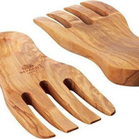 Berard - 7.75" Olivewood Salad Hands, 2 PC Set - 01091
