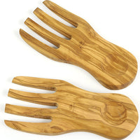 Berard - 7.75" Olivewood Salad Hands, 2 PC Set - 01091