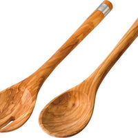 Berard - Acero 12" Olivewood Salad Server, 2 PC Set - 03150