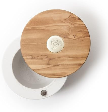 Berard - MILLENARI 3.9" x 2.7" White Round Salt Keeper - 41170