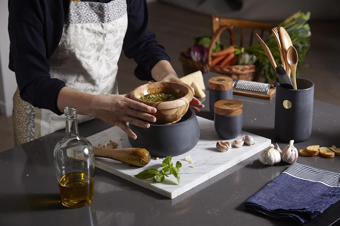 Berard - MILLENARI 7.8" x 4.3" Grey Mortar with Cotton Bag - 41400