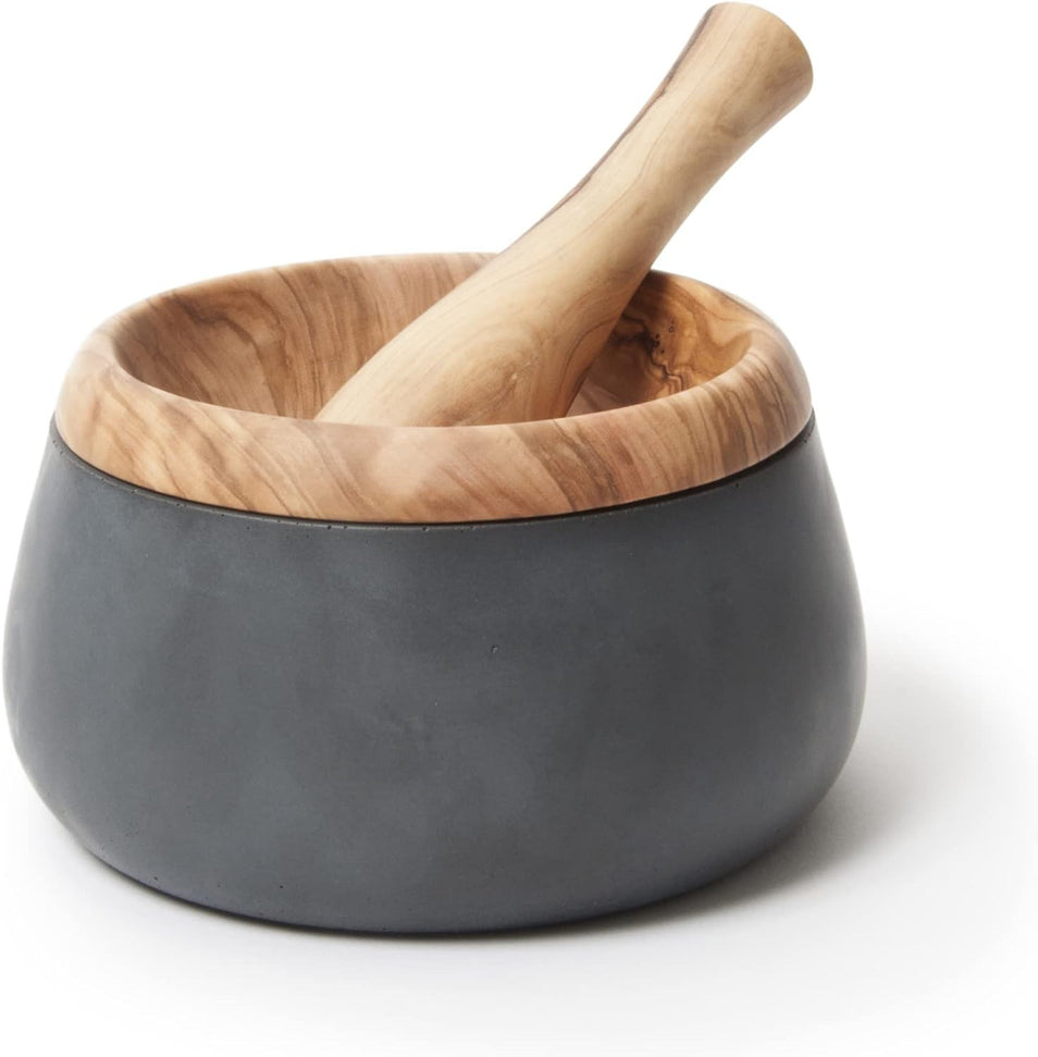 Berard - MILLENARI 7.8" x 4.3" Grey Mortar with Cotton Bag - 41400