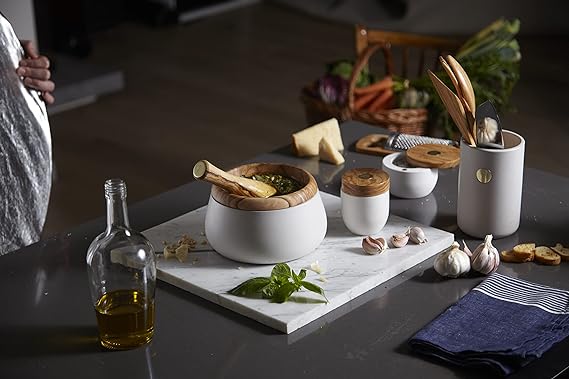 Berard - MILLENARI 7.8" x 4.3" White Mortar with Cotton Bag - 41300