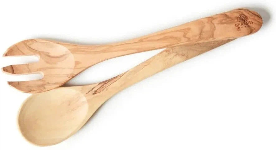 Berard - Provencal 2" Olivewood Salad Server, 2 PC Set - 05374