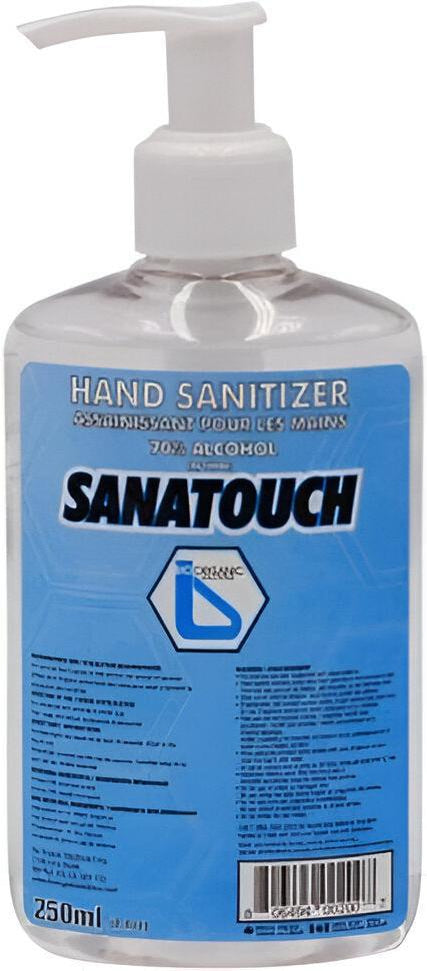 Bio Organic Solutions - Sanatouch Hand Sanitizer With Pump, 250ml/bt, 12bt/cs - 215143