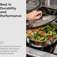 Black Cube Hybrid - 11" Quick Release Nonstick Saute Pan with Lid - BC728