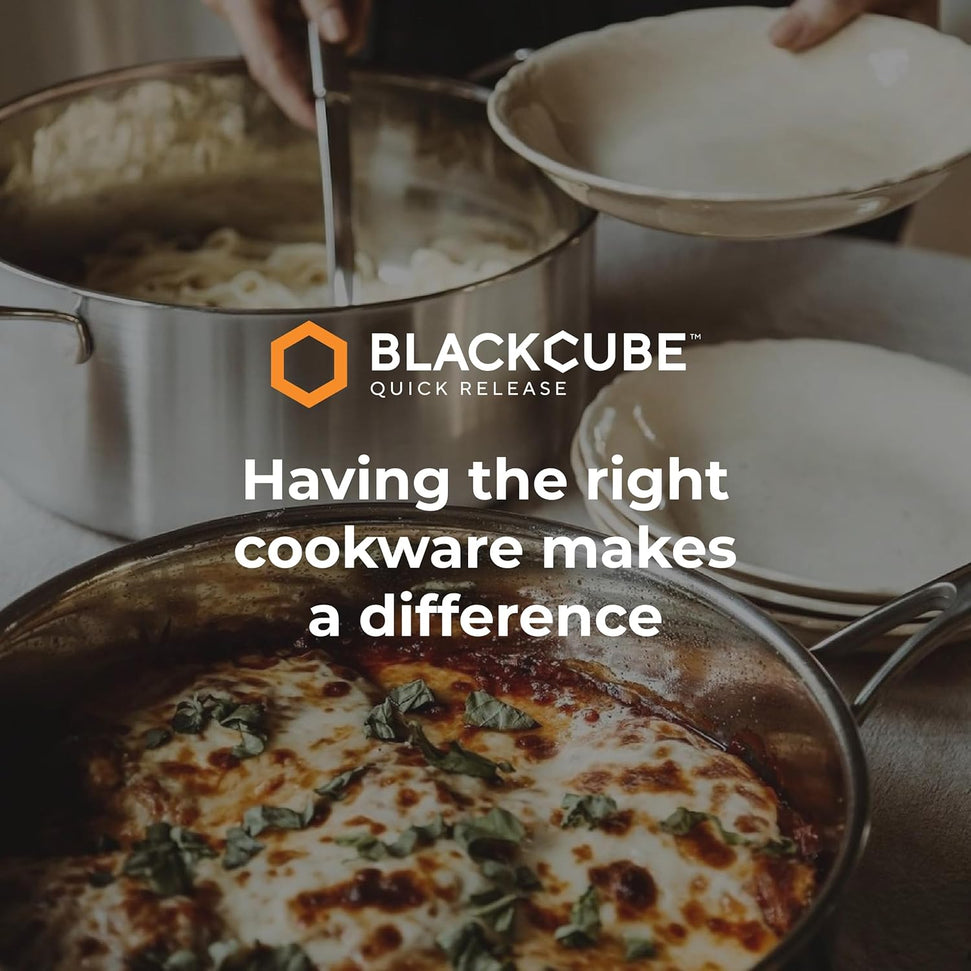 Black Cube Hybrid - 11" Quick Release Nonstick Saute Pan with Lid - BC728