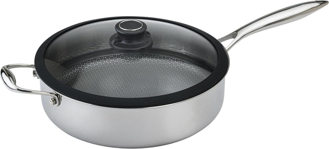 Black Cube Hybrid - 11" Quick Release Nonstick Saute Pan with Lid - BC728
