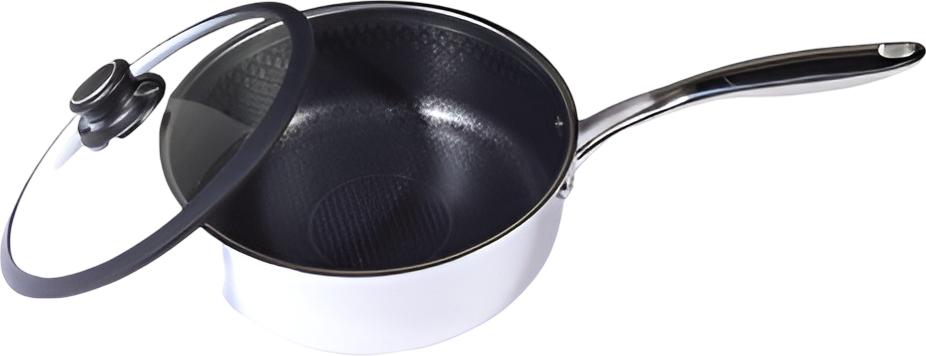 Black Cube Hybrid - CeramicQR 6.5" Quick Release Nonstick Saucepan with Lid - BCC2316