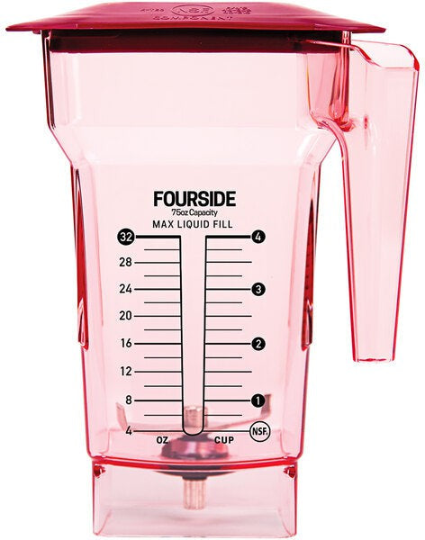 BlendTec - FourSide 75 Oz Red Jar with Red Hard Lid, Pack of 2 - 40-710-07