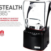 BlendTec - Stealth 885 Commercial Blender in Black, 2 WildSide+ J10H3, 2 Soft Rubber Lids - S885C2901-B1GB1D