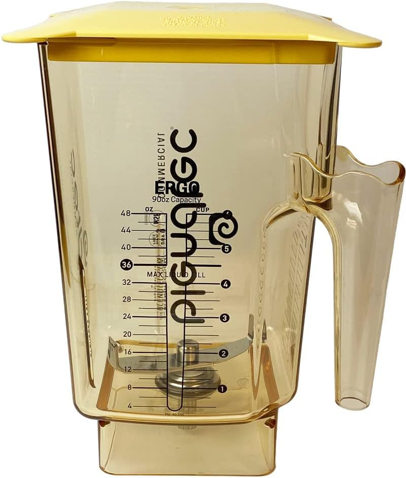BlendTec - WildSide+ Ergo 90 Oz Peach Jar with Yellow Hard Lid - 40-636-68