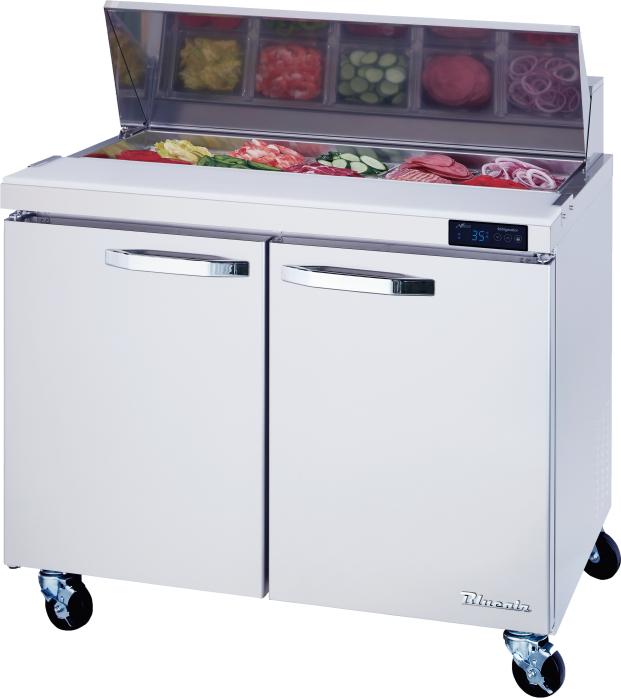 Blue Air - 36" Two Doors 10 Cu. Ft. Refrigerated Sandwich Prep Table - BLPT36-HC