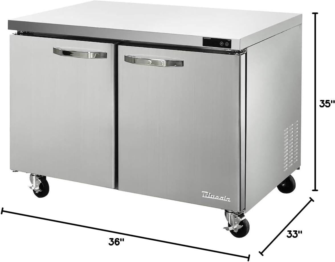 Blue Air - 36" Two Hinged Doors 9.5 Cu. Ft. Undercounter Refrigerator - BLUR36-HC