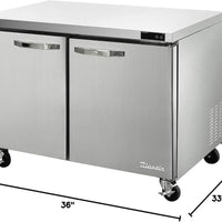 Blue Air - 36" Two Hinged Doors 9.5 Cu. Ft. Undercounter Refrigerator - BLUR36-HC