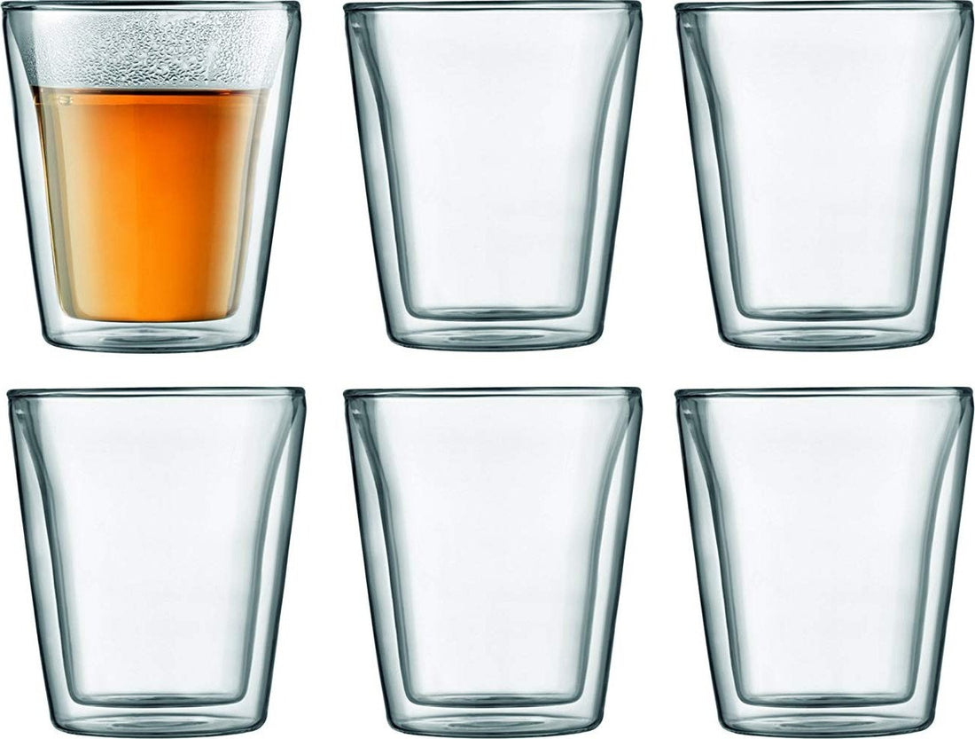 Bodum - Canteen 6 oz Glass Double Wall, Pack of 6 - 10109-10-12