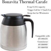 Bonavita - 1.3 L Stainless Steel Replacement Thermal Carafe With Lid 8-Cup For 1900 & 1901TS - BV03001US