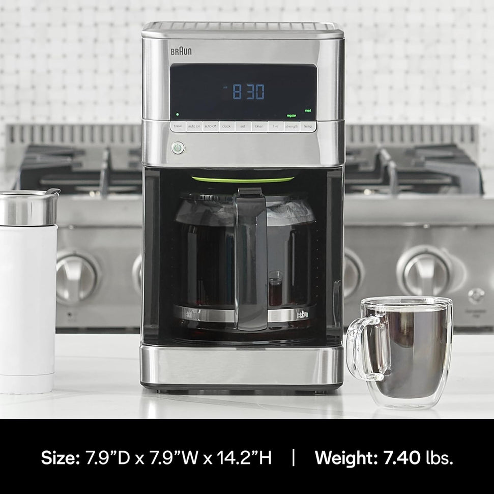 Braun - 12 Cup BrewSense Digital Drip Coffee Maker Stainless Steel - KF7370SI