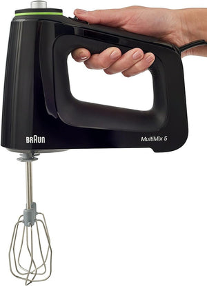 Braun - Black Hand Mixer with Beaters, Dough Hooks and Accessory Bag - HM5100BK
