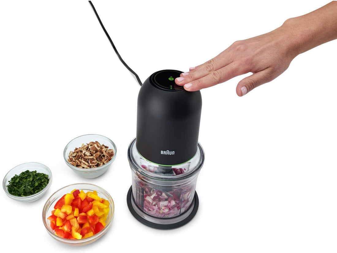 Braun - EasyPrep 4 Cup Black Mini Chopper, 250 Watts - CH3012BK