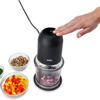 Braun - EasyPrep 4 Cup Black Mini Chopper, 250 Watts - CH3012BK