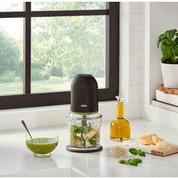 Braun - EasyPrep 4 Cup Black Mini Chopper, 250 Watts - CH3012BK