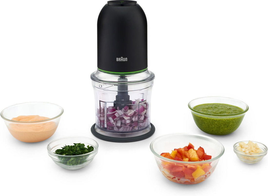 Braun - EasyPrep 4 Cup Black Mini Chopper, 250 Watts - CH3012BK