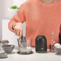 Braun - EasyPrep 4 Cup Black Mini Chopper, 250 Watts - CH3012BK