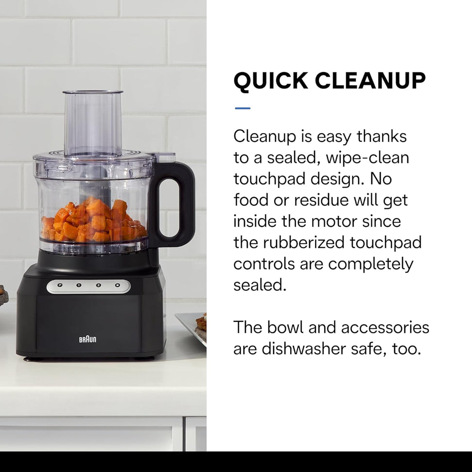 Braun - EasyPrep 8 Cup Black Food Processor - FP3101BK