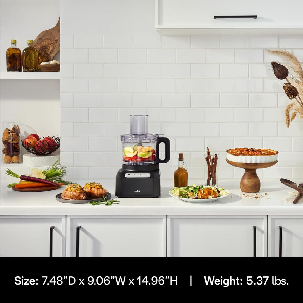 Braun - EasyPrep 8 Cup Black Food Processor - FP3101BK