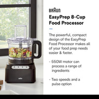 Braun - EasyPrep 8 Cup Black Food Processor - FP3101BK - DISCONTINUED