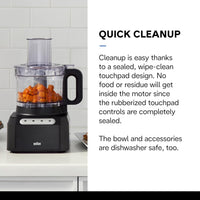 Braun - EasyPrep 8 Cup Black Food Processor - FP3101BK - DISCONTINUED
