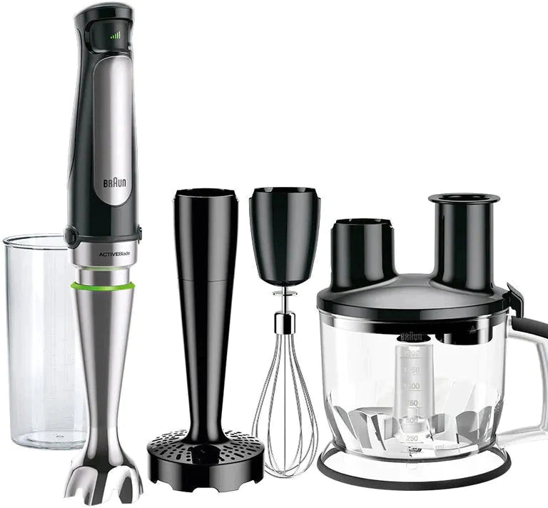 Braun - MultiQuick Immersion Hand Blender with 6-Cup Food Processor/Whisk/Beaker/Masher - MQ7077