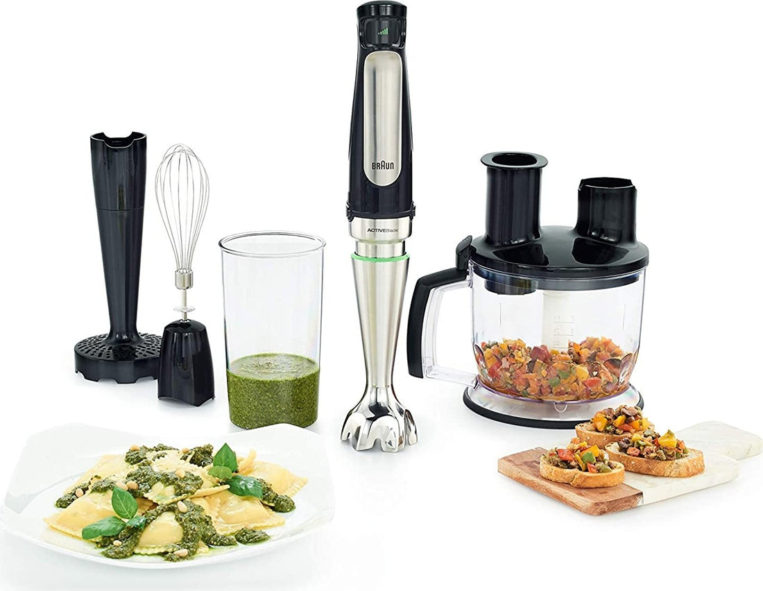 Braun - MultiQuick Immersion Hand Blender with 6-Cup Food Processor/Whisk/Beaker/Masher - MQ7077
