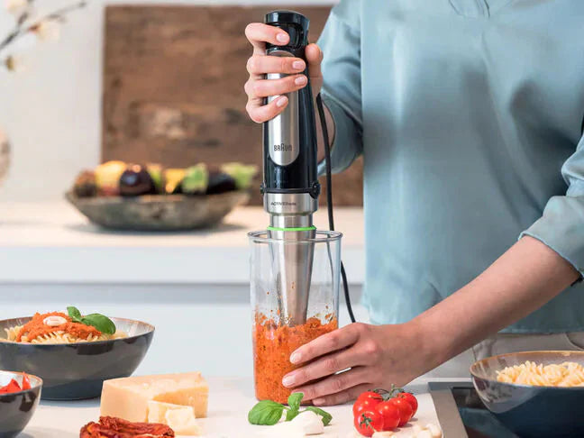 Braun - MultiQuick Immersion Hand Blender with 6-Cup Food Processor/Whisk/Beaker/Masher - MQ7077