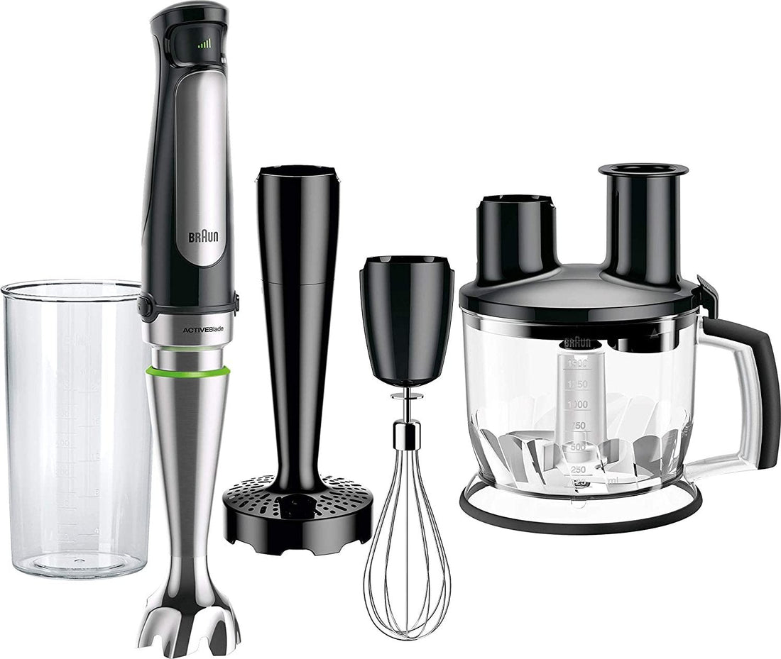 Braun - MultiQuick Immersion Hand Blender with 6-Cup Food Processor/Whisk/Beaker/Masher - MQ7077