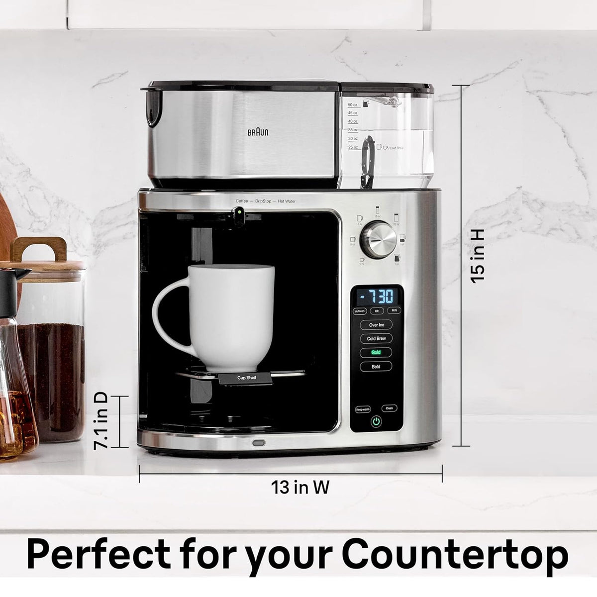 Braun - Multiserve 7 Programmable Stainless Steel Drip Coffee Maker - KF9270SI
