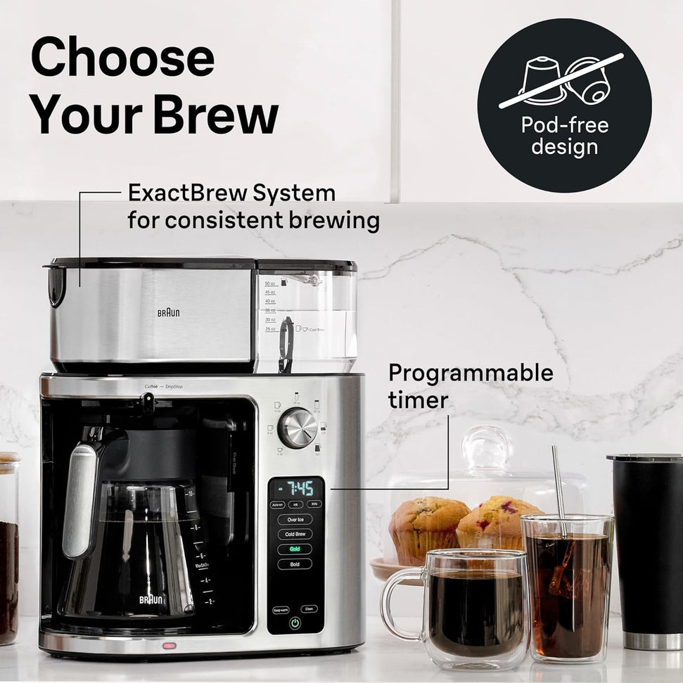 Braun - Multiserve 7 Programmable Stainless Steel Drip Coffee Maker - KF9270SI